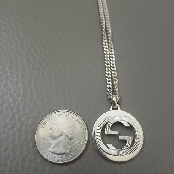 Gucci necklace unisex men women sterling silver marmont interlocking gg - Picture 10 of 11